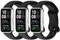 Diruite 3 Pezzi Cinturino per Huawei Band 10/9/8 Silicone Cinturini Semplicità Farfalla Watchband,Nero&Nero&Nero