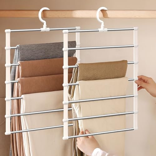 XULIERIERUX Lot de 2 cintres pour pantalons, jupes, cravates, écharpes, ceintures, draps