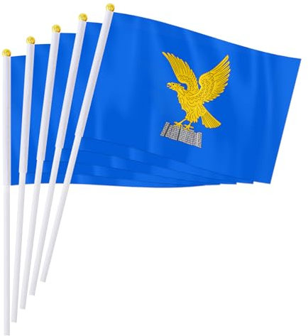 PTEROSAUR Confezione da 100 bandiere italiane Friuli-Venezia palmare, bandiera italiana regione Friuli-Venezia piccola da tenere in mano, 14,9 x 20,2 cm (100)