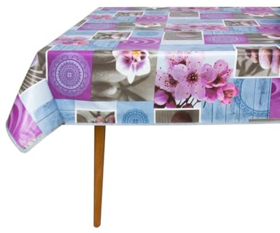 Wachstuch Tischdecke mit Kantenverstärkung - Wasserabweisend, Leicht zu Reinigen und Wetterfest - Reach Zertifiziert - 140 x 180 cm - Frühlingstraum