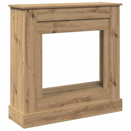 Marco para chimenea de roble Artisan, 90 x 30 x 90 cm, de material de madera para chimeneas y estufas de leña, duradero, elegante y