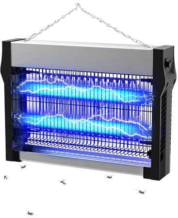 Lampe Anti-Moustique 20W, Tue Mouches Électrique 2500V, Surface Couverte 80 m², Destructeur d’Insectes, Piège à Mouches Intérieur Extérieur pour Maison, Cuisine et Restaurant