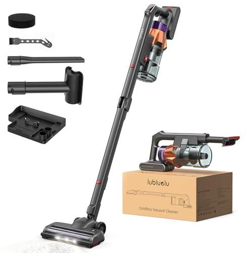 Lubluelu G30 Akku Staubsauger kabellos, 55 kPa, 650 W bürstenlos, knickbar | 2-in-1-Ladestation, selbststehend, bis 65 Min. Laufzeit, 7-stufige Filterung für Tierhaare, Hartböden und Teppiche.