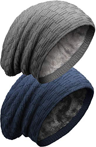 Grin&Bear Long Slouch Beanie Grobstrick Teddyfleece M10 (DE/NL/SE/PL, Alphanumerisch, Einheitsgröße, SetA)