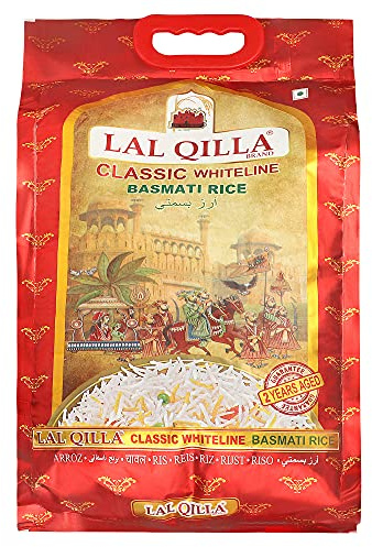 LAL QILLA (DEVICE OF QILLA) Classic White Line Basmati Rice 5KG | Premium Aromatic Basmati | Naturally Fluffy Texture | Ideal for Biryani, Pilaf, Steamed Rice & Everyday Cooking