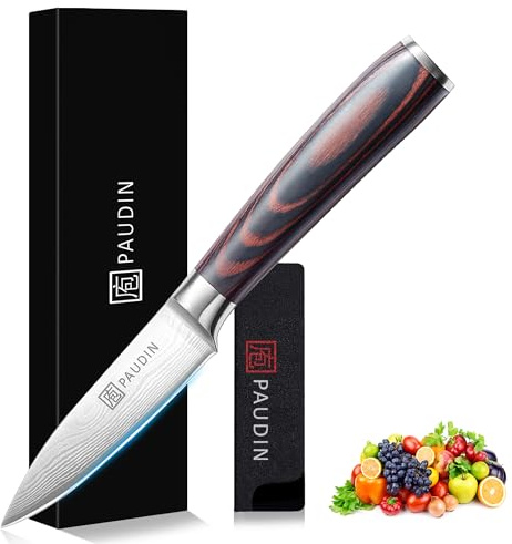 PAUDIN Paring Knife 3.5 Inch, Ultra Sharp Small Kitchen Knife