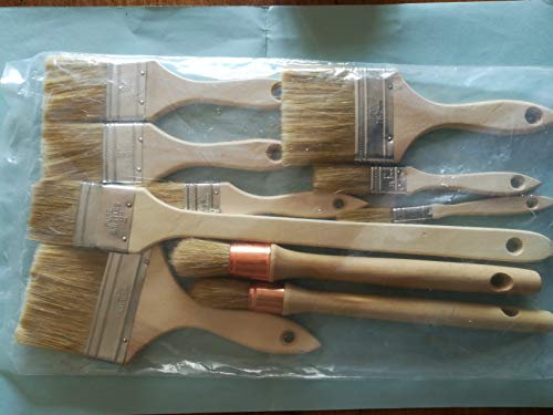 Lot x 10 pinceaux manche en bois peinture bricolage qualité supérieure tailles assorties