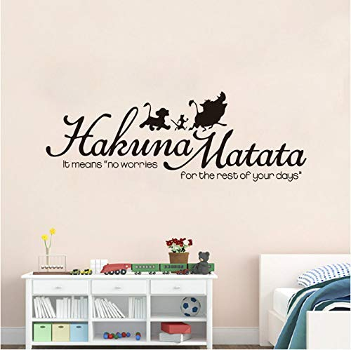Hakuna Matata Vinyl Wandtattoo Lion Home Decor Schlafzimmer Dekor Kinderzimmer Poster Art Wandbild Wandaufkleber Größe:30 * 100cm