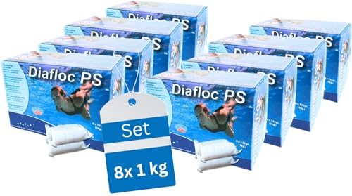 GlobaClean 8X 1kg Flockmittel Pool Kartuschen 64 x 125g für Sandfilter & Filterglas. Pool Flockungsmittel und Poolpflege, Poolklar, Poolreiniger, Pool Zubehör für klares Poolwasser
