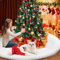 BukyTom Christbaum Decke Weihnachtsbaum Rock: - 122cm 48zoll Plüsch Weihnachtsbaum Decke Weiss, Groß Kunstfell Christbaumdecke Rund für Weihnachtsdekoration Neujahr Weihnachtsbaum Ornamente