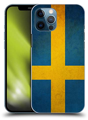 Head Case Designs Sweden Swedish Sverige Flag Vintage Fahnen Harte Rueckseiten Handyhülle Hülle Huelle kompatibel mit Apple iPhone 12 Pro Max