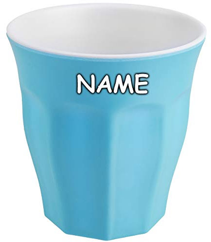 alles-meine.de GmbH Trinkbecher - Farbwahl - Zahnputzbecher/Malbecher - blau - inkl. Name - Melamin - Kunststoff Becher - 300 ml - mehrweg - BPA frei - Trinkglas Kunststoffbech..