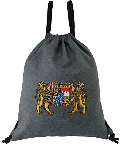 EXPRESS-STICKEREI Turnbeutel mit Kordelzug | Adlerwappen Beuteltasche Gym Bag mit Deutschland Flagge Sportbeutel mit Bayern Wappen Freistaat Bayern