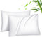 Fittia 2er-Set Lyocell Bambus Kissenbezug Bambusfaser Kopfkissenbezug Kissenhülle Seidig weichkühlend atmungsaktiv mit verdecktem Reißverschluss, Weiß, 40x60cm