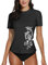 BesserBay Damen Schwimm Shirt Kurzarm UV Shirts Rash Guard UPF50+ Schutzkleidung Black XL