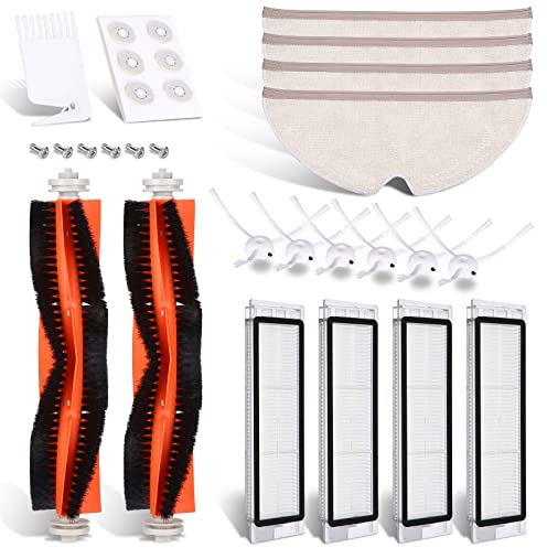 Zubehör für Xiaomi Saugroboter 29 Pieces Ersatzteile Zubehör für Xiaomi Roborock S5 MAX S6 Pure S6 maxV S50 Staubsauger mit 2 Zentralbürste,6 Seitenbürste,4 HEPA Filters usw ZubehörKit für XIAOMI