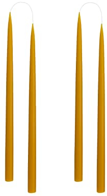 Kunstindustrien® Stabkerzen, Hergestellt in Dänemark, 42 Farben verfügbar, Tafelkerzen, Durchgefärbte Kerzen lange Brenndauer von 15 Stunden, Kerzen Set Geschenk, 4 Stück, 2,2 x 35 cm (Honig)