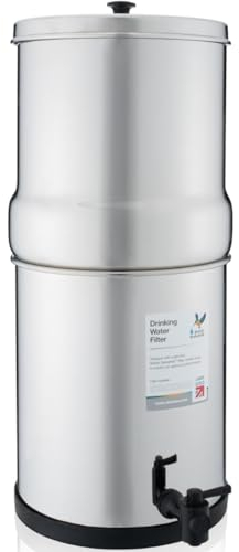 British Berkefeld 12L Stainless Steel Gravity Water Filter System | Comes With 2 Ultra Sterasyl Cartridges | Great Tasting Clean Water | No Power Or Plumbing Required | For Home Or Outdoor Use