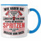 Trendation - Feuerwehr Spruch Geschenk Tasse Feuerwehrmann Geschenkidee Lustig Männer Wir Haben Die Längsten Schläuche (Blau)