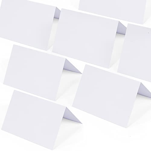 Place Cards for Table Setting - 50 Pcs White Blank Tent Place Cards for Weddings, Name Tents Placecards 3.7 x 2.48(Folded)