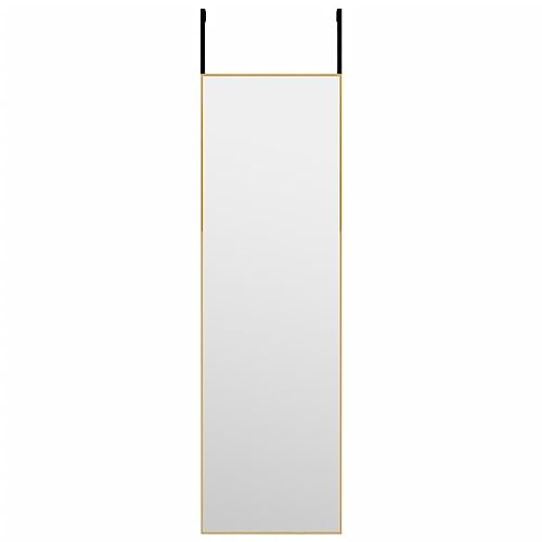 vidaXL Türspiegel Hängespiegel Spiegel Ankleidespiegel Garderobenspiegel Flurspiegel Frisierspiegel Wandspiegel Golden 30x100cm Glas Aluminium