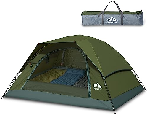 Night Cat Zelt für 4 Personen Camping: Wasserdicht Rucksackzelte für 4 Mann Einfache Einrichtung Leichtgewichtig Wanderungen im Hinterhof