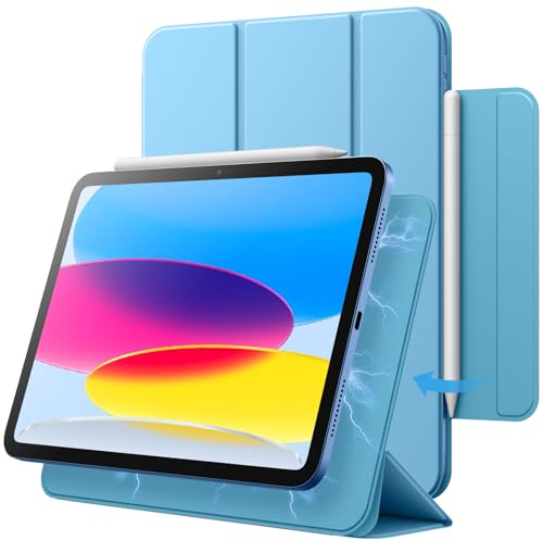 JETech Magnetisch Hülle für iPad (A16) 11./10. Generation (2025/2022), Magnetisch Befestigung, Schlank Schutzhülle mit Auto Schlafen/Wachen (Himmelblau)