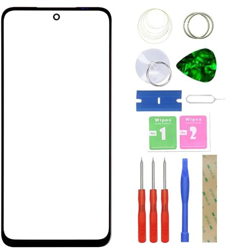 MovTEK Pantalla Repuesto Cristal Tactil Frontal +OCA Compatible con Redmi Note 10/Note 10s 4G con Kit de Herramientas (Sin Táctil y LCD) -6.43