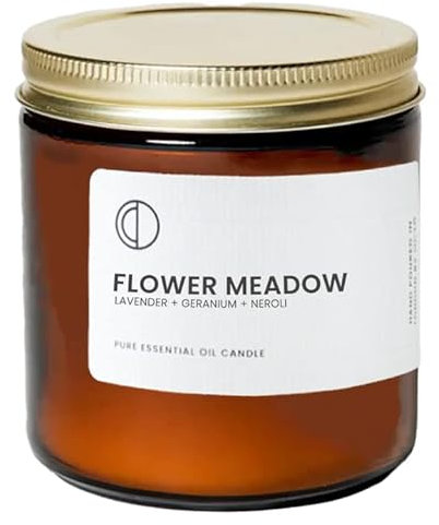 OCTŌ Flower Meadow Lavender + Geranium + Neroli | Scented Candle. Made with Essential Oils and Soy Wax. 400ml