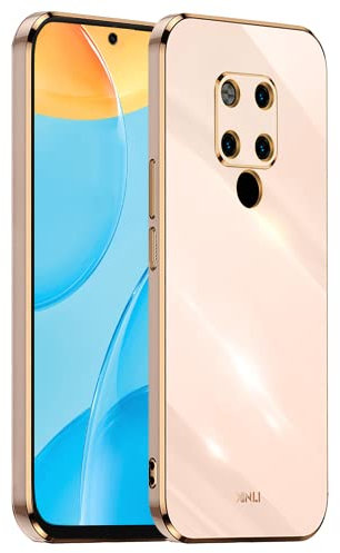 EASSGU [Telaio Elettrolitico Custodia per HUAWEI Mate20 (6.53 Inches) Cover Protettiva in Morbido Silicone TPU - Rosa