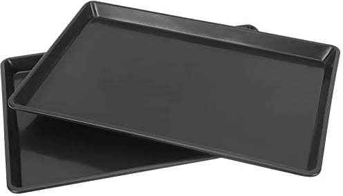 Alipis Parrot Toilet Pan Bird Cage Tray Black Replacement Dog Crate Pan, Bunny Cage Bottom Tray Plastic Small Animals Cage Tray for Pet, 2Pcs Pet Poop Holder