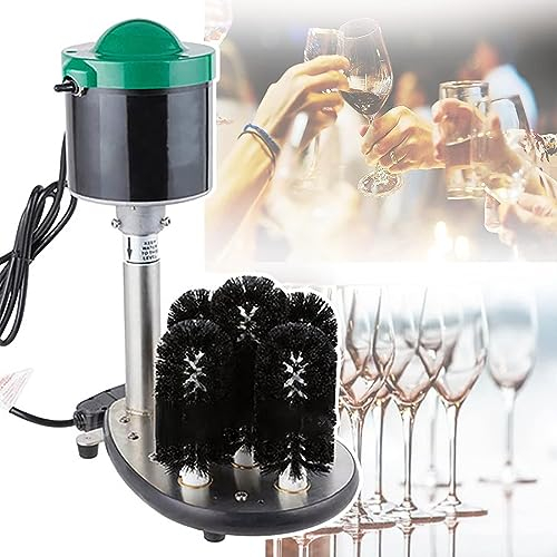 LBMED Automatic Wine Glass Polisher, Electric Glass Washer Machine with 5 Heads Brush Designs, 360° Omnidirectional Cleaning and 800 Pieces/Hour Efficiency, Save Time and Energy, for Bar/Cafe
