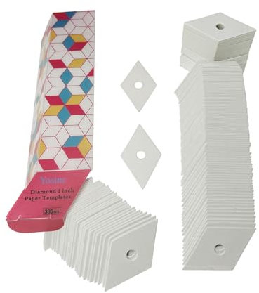 Yosine 300pcs 1 Inch Diamond 60 Degrees Paper Piecing Templates for Quilting DIY Sewing Crafts