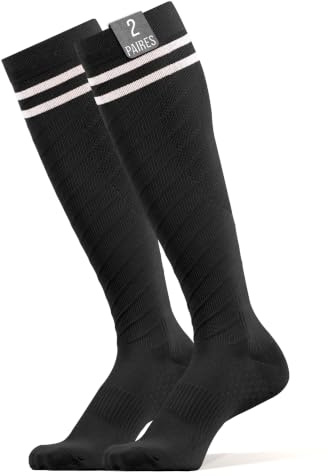 360 Relief Kompressionsstrümpfe Damen und Herren - Stützstrümpfe | 2 Paare Kompressionssocken für Sport, Laufen, Flug, Reise, Joggen, Radsport - Reisestrümpfe S/M Schwarz