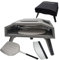 SANTOS Pizzaofen O-160 - inkl. innovativem Pizza-Drehteller & U-Brenner - Pizzastein Ø37cm- 360° Bräunung - Gas-Pizzaofen - inkl. Abdeckhaube, Teigmesser & Wiegemesser