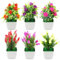 SWoob 6pcs Artificial Flowers Plants Mini Artificial Flowers in Pots Fake Plants Outdoor Indoor Suitable for Home Office Area Restaurant Decoration