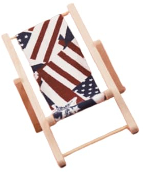 ibasenice Miniatur Puppenhaus Liefert Handy Stehen Miniliegestuhl Holzliegestuhl Spielzeug Mini Freizeit Liegestuhl Mini Fee Garten Holzstuhl Puppenhausdekorationen Strand Requisiten Bambus