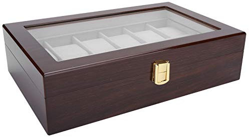 Armbanduhren-Organizer, 12 Fächer, Holz, Uhren-Box, Organizer, Armbanduhren-Aufbewahrung, Holzbox