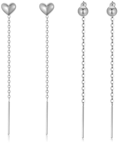 JRYXDS 2 Paar Lange Quasten-Ohrringe für Damen, Massives Leicht Hypoallergen Ohrstecker Schmuck, Geschenk für Frauen Mädchen Hochzeiten Geburtstag Jahrestag