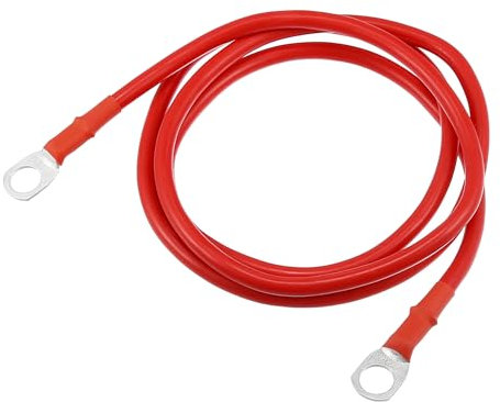 Hihaha Cavo in Rame per Inverter Batteria/Sezione AWG 8 da 3/8 pollici Cavo Terminale Batteria Universale per Auto Veicolo RV/Duraturo Rame Puro 4ft / 1 pezzo Rosso