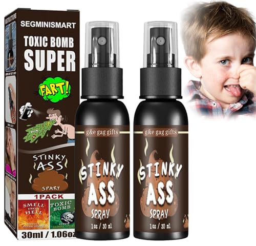 Cinsersr 2 Flasche Stinkbomben, Fart Spray, Furzspray, Pupsspray, Furz Spray Stinkbombe Arsch Streich, Stinkbombe Halloween Streichspielzeug für Furzende Kinder Und Erwachsene (Kotgeruch).