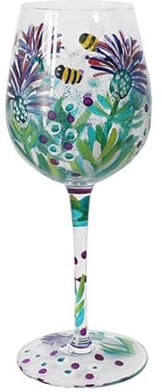 Lesser & Pavey Thistles & Bees Wine Glass | Lovely Gift for Women & Men | Designed by Lynsey Johnstone | Luxury Wine Glass for Every Occasions