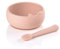 Jané Set de Bol y Cuchara de Silicona con Ventosa, Libre de BPA, Compatible con Esterilizadores, Microondas, Horno, Color Rosa