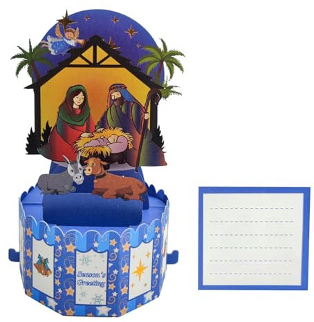 scicent Weihnachtskarten mit Umschlag 3D-Weihnachts-Pop-Up-Karten Weihnachtskarte für Familienmitglieder, Freunde, Liebhaber, Sie, Ehefrau, Ihn, Ehemann, Mutter, Mutter, Bruder (Jesus) - 20220