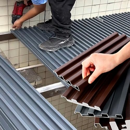TDQWLY Aluminum Roofing Panels, 1.8M Long Insulated Corrugated Roof Sheets with Screws for Patio Garages Sheds Pergola Sun Room Balcony, 30pcs (Brown)
