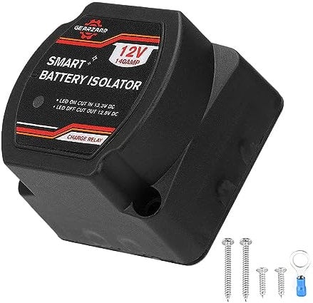 GEARCELL 12V 140A Dual Smart Battery Isolator, Waterproof VSR Voltage Sensitive Relay Compatible with ATV, UTV, RVs, Campers,Vans, Trucks, Motorhomes, Boats, Off Road Vehicles