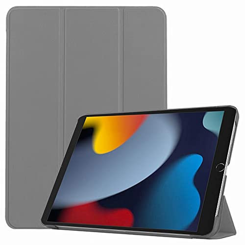 Case for iPad 10.2 - Compatible With 9th, 8th, 7th Generation (2021/2020/2019) - Slim Hard Back Smart Cover (Dark Grey)