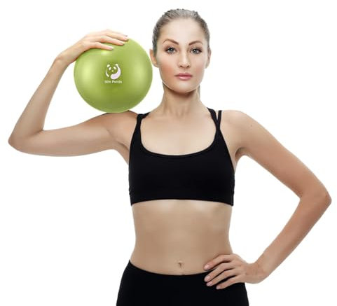 Slim Panda Gymnastikball Klein,23-25cm Pilates Ball mit Aufblasbarem Strohhalm,Soft Yoga Ball für Hause,Fitness,Balance Training(Olivgrün)