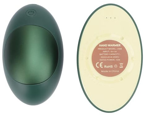 Elektrischer Handwärmer mit Powerbank-Funktion, Magnetisch, 3 Stufen, Heizung, Typ C, Wiederaufladbar, Avocado-förmiger Elektrischer Handwärmer für den Winter (Grün)