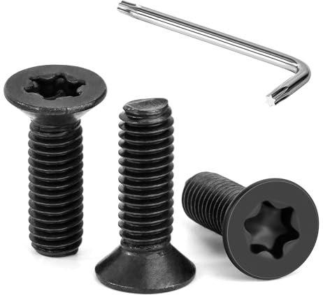 Tunejoy Vis à Tête Fraisée Torx M6 x 20 mm Noir Vis à Six Pans Creux en Acier Inoxydable A2 V2A à Tête Fraisée Métaux avec Clé T30 Filetage Complet 30 Pièces